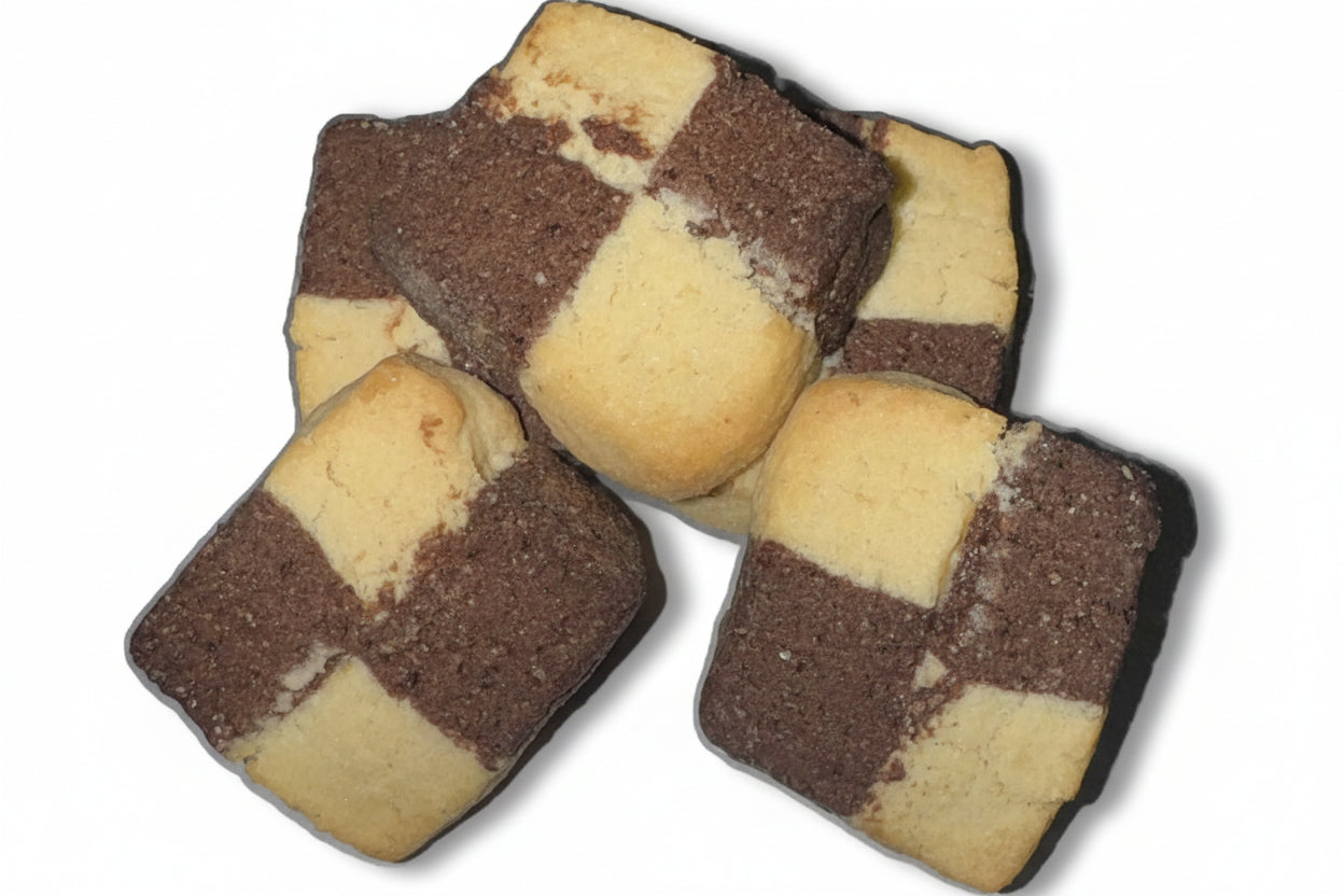 Schackrutor 12-pack — Klassiska Småkakor i Vanilj & Choklad 110g